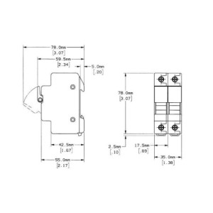 Fuse Holder 30A 2P 600V ac~dc