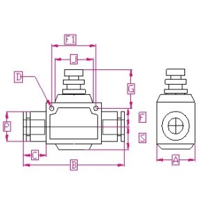 Push-In Air Fitting Flow Valve 12mm
