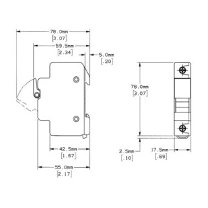 30A 1P 600V-ac~dc Ultrasafe Fuse Holder