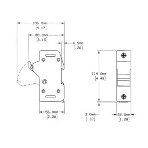 30A 1P 600Vac~dc Class J Ultrasafe Fuse Holder