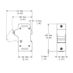 60A 1P 600V ac~dc Ultrasafe Class J Fuse Holder