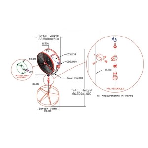 30" Misting Barrel Fan 1/3 HP