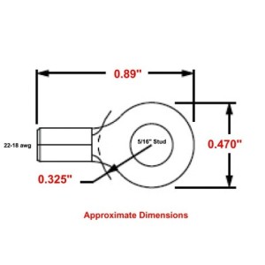 22-18 Wire Gauge No.5/16" Stud Ring Terminal