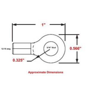 12-10 Wire Gauge 5/16" Stud Ring Terminal