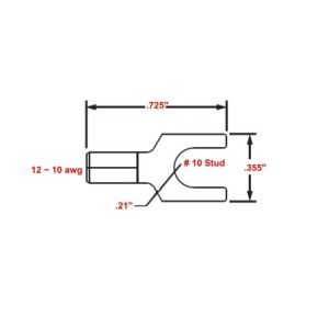 12-10 Wire Gauge No.10 Stud Spade Terminal