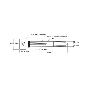 Watlow BLR720L3S | 2-1/2"NPT screw plug immersion heater