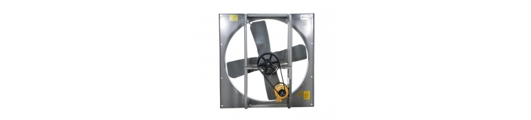 Wall mount belt drive exhaust fans