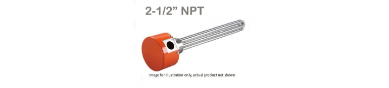 2-1/2"NPT Screw Plug Immersion Heaters, 6kw 14-5/8" length